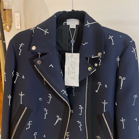 NWT Grey Jason Wu Moto Style Jacket - Size 6 - Picture 3 of 10